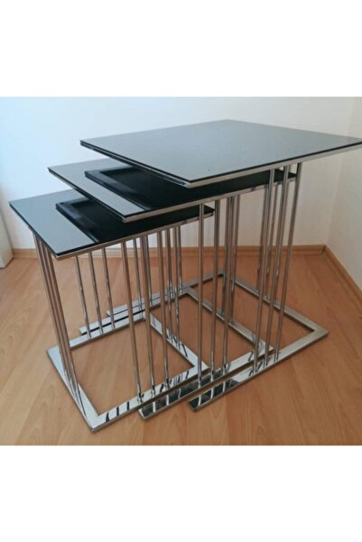 Ankara Dinç Metal Sehpa Dikmeli Zigon Sehpa 3 Lü Dinç Metal Sehpa