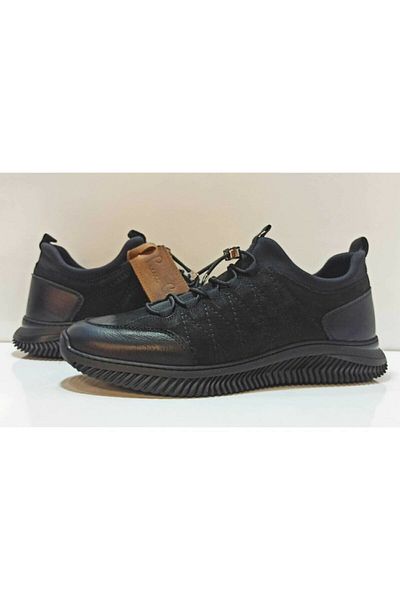 Pierre Cardin Men's Casual Winter Nubuck Leather Shoes 77541 Black