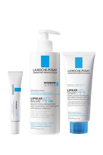 La Roche Posay Lipikar Baume 3'lü Set: Lipikar Syndet Ap+ 100ml, Lipikar Baum...