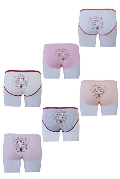 Hepsine Rakip 6-пачка дитячих трусиків для дівчаток з кольоровим принтом
