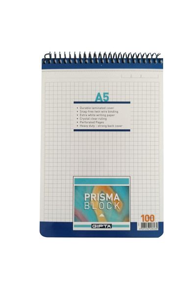 Gıpta Bloc de note cu copertă din carton Prisma Block A5 100 Yp. În carouri