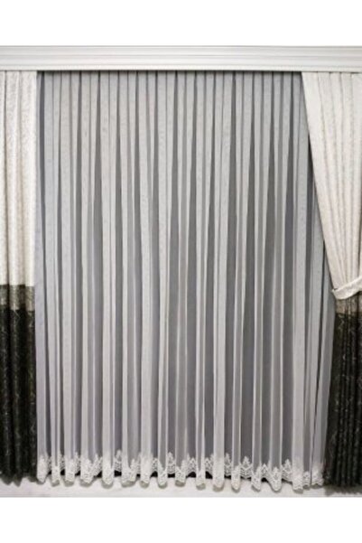 ISSA PERDE Taç Issa Tül Perde Grek Etek Dar Nakış Sık Pile1/3