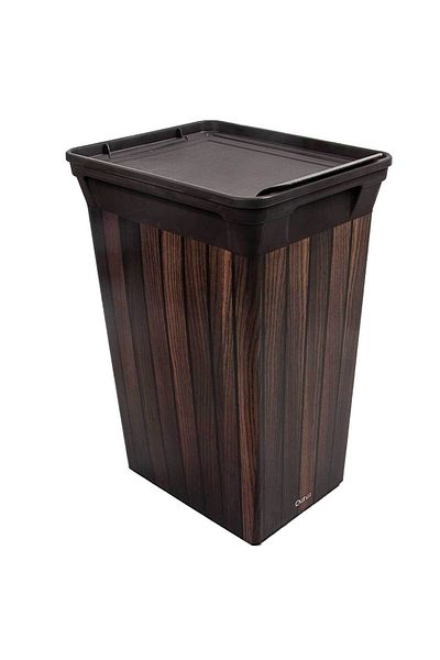 QUTU Πλαστικός κάδος απορριμμάτων Trashbin Darkwood 40 L