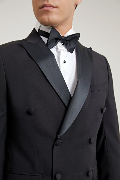 Twn Slim Fit Siyah Düz Smokin Takım Elbise