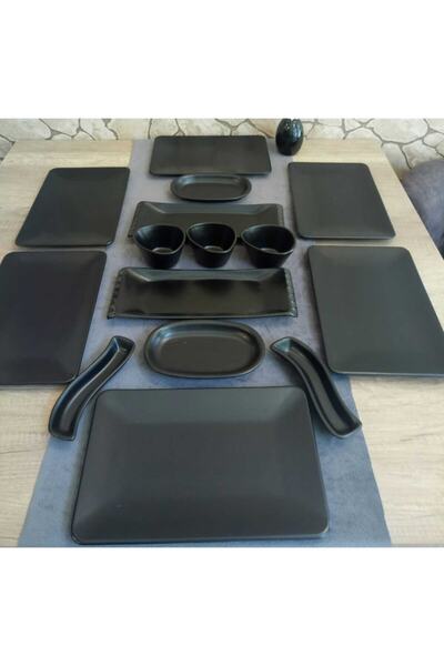 Genel Markalar Kahvaltı Takımı 6 Kişilik 15 Parça Mat Siyah Siera