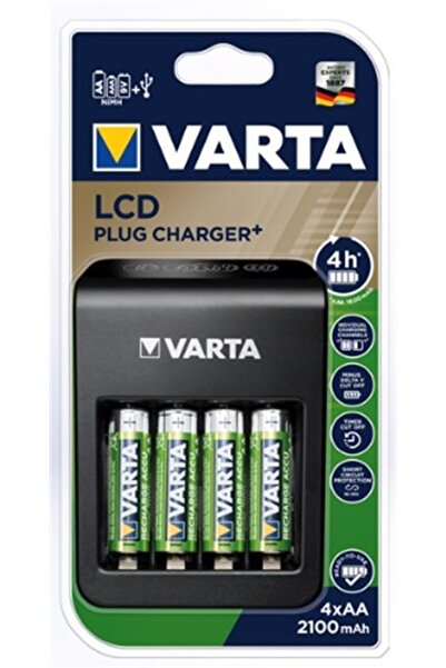 Varta 57687 Lcd Plug Pil Şarj Cihazı 4 X 56706 2100mah Pilli
