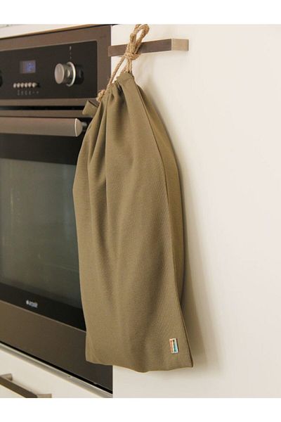 Çizgikare Khaki Green Bread Bag
