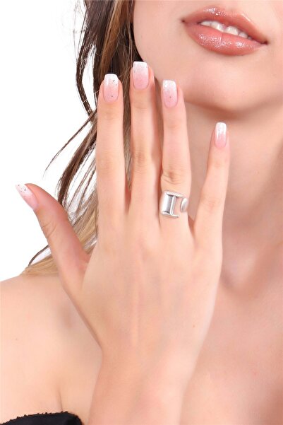 LABALABA Kadın Antik Gümüş Kaplama Ayarlanabilir I Harfi Yüzük