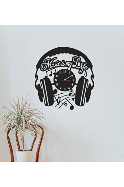 Teknograf Music Is My Life Tasarımlı Mdf Duvar Saati
