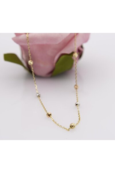 Latif Kuyumculuk 14 Ayar Altın Sıralı Dorika İşlemeli Kolye Lkskly894