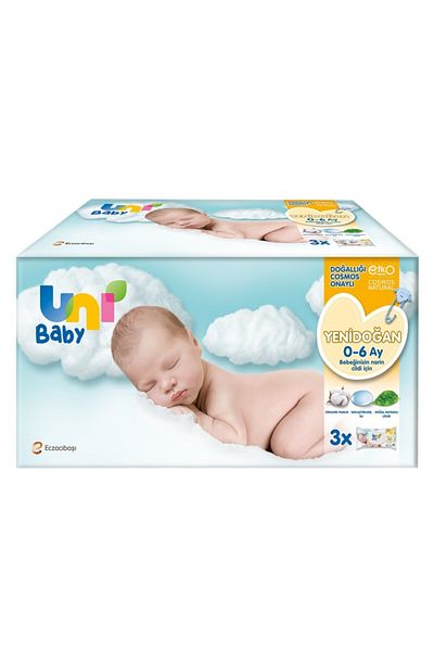 Uni Baby Newborn Wet Wipes 3 Pieces of 40