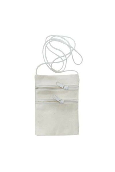 BERAT Neck Wallet Double Zipper White Color 1 Piece