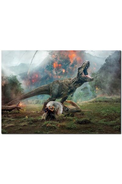 Cakatablo Ahşap Tablojurassic World Kayıp Krallık T-rex Ve Yanardağ (25x35 Cm...