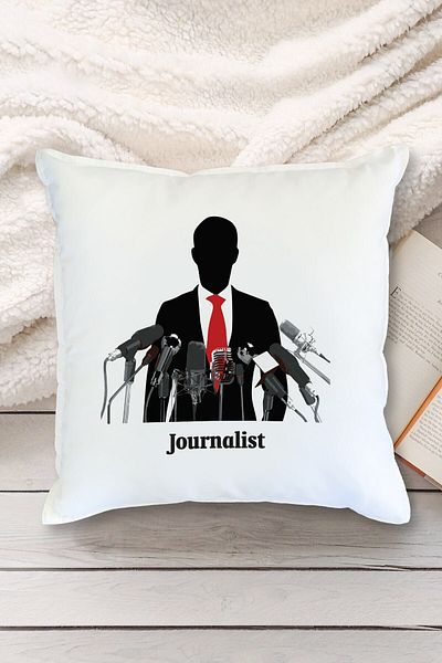 Yaprak Hediyelik Journalist Journalist and Press Feast Designed Pillow