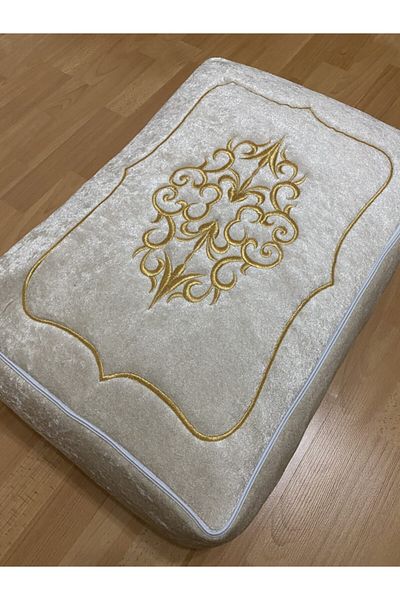 AYHANHOME حزمة المهر المخملية الذهبية المطرزة كابتشينو 60 × 40 سم حقيبة خطوبة العروس والعريس