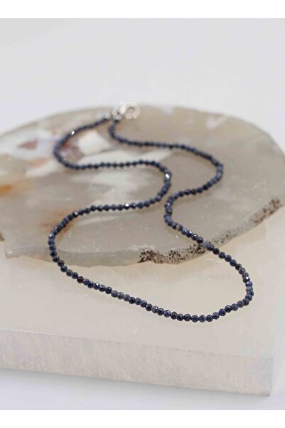 Mucize Taş Lapis Lazuli Taşı Ince Doğaltaş Kolye 2 mm