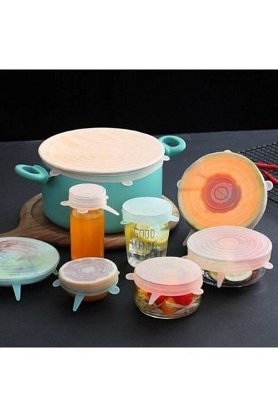 AKCAKESE Silicone Stretch Cover Set of 6 Covers