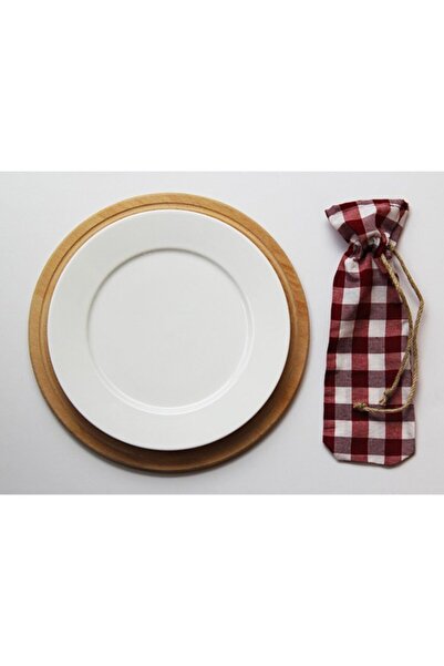 Çizgikare Husă pentru tacâmuri în carouri roșii Claret (prețul este pentru 4 bucăți)