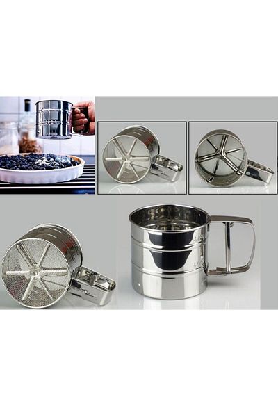 Carat Home Press-on Stainless Sleeve Triggered Metal Flour Powder Food Sieve