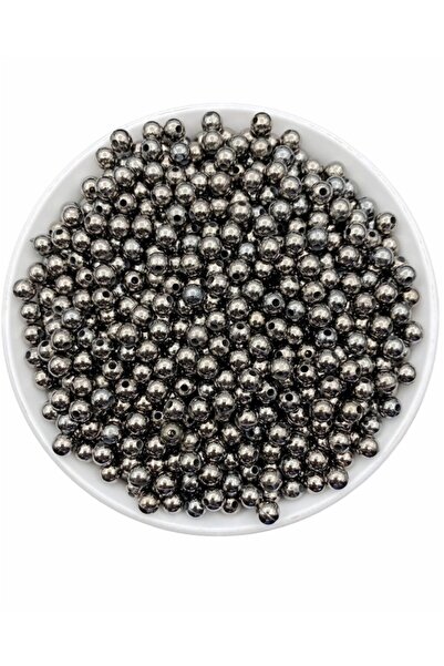 Hedef Bijuteri 6 مم مدخن - لون أنثراسايت CCB ذو مظهر معدني معدني خرز بلاستيكي...