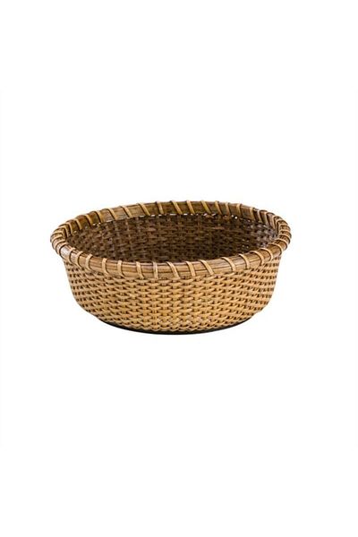 Zicco Rattan Bamboo Round Bread Basket, Bread Bowl, 22X7.5 cm