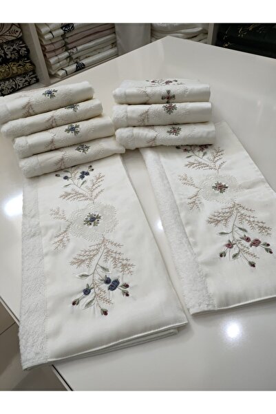 incisecrethome Рушник ручної роботи з вишивкою голкою, з рококо, бамбуковий рушник, 1 шт., 50*90 см