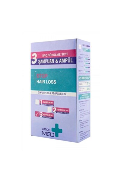 cece med Saç Dökülme Seti Stop Hair Loss Şampuan 300 Ml + Stop Hair Loss Scal...