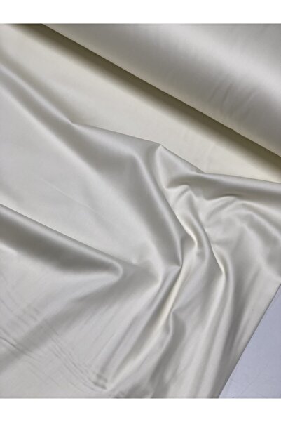 FAAL Cream Cotton Satin Double Sheet And Pillow