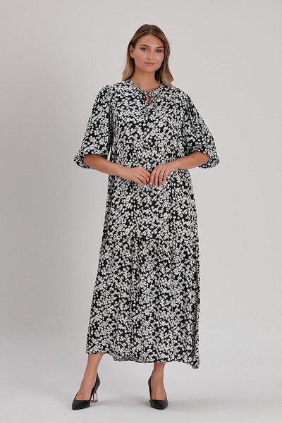 ALEXANDERGARDI Rochie lungă cu model cu guler cravată (b21-48400)
