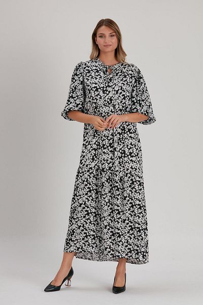 ALEXANDERGARDI Rochie lungă cu model cu guler cravată (b21-48400)