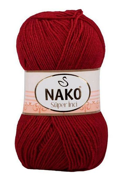 NAKO Red Super Pearl Knitting String 1175-dark Red