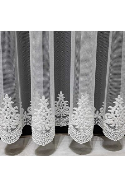 ISSA PERDE Taç Tül Grek Etek Desenli Normal Pile 1×3