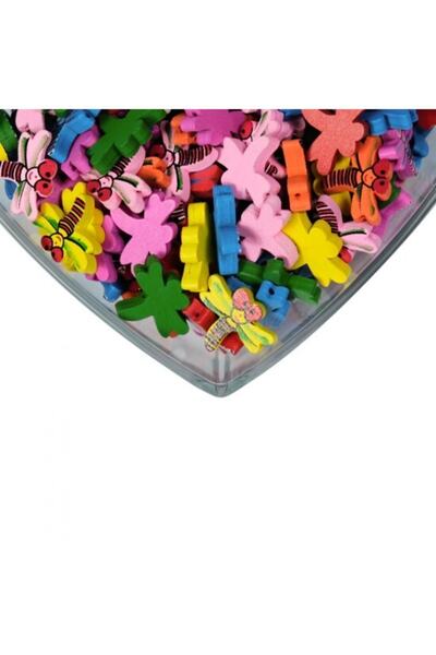 Prestij Boncuk برستيج بونك خرز خشبي على شكل يعسوب مختلط الألوان 25 قطعة