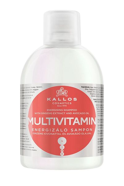 Kallos Cosmetics 1000ml Multivitamin Energizing Shampoo with Ginseng Extract and Avocado Oil