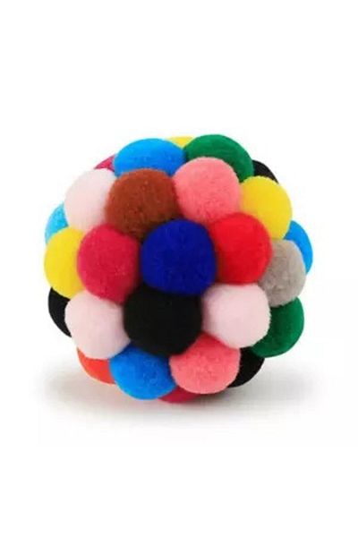 Sdypet Colorful Pompom and Rattle Ball Cat Toy 7 cm - 1 Piece