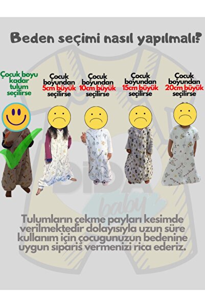 DİDABABY Kışlık Kolsuz(21-24 DERECE ODA SICAKLIĞI) %100 Pamuklu Pazen Çiftlik Desenli Uyku Tulumu