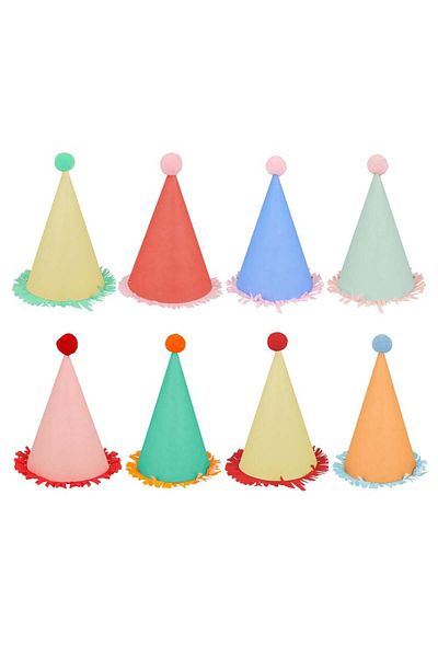 Meri Meri - Large Party Hats - Party Hats with Pom Pom (L)