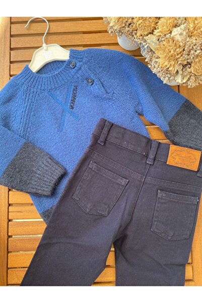 Baby Pamuklu Koton Kumaş Beli Ayarlamalı Unisex Bebek Pantolon