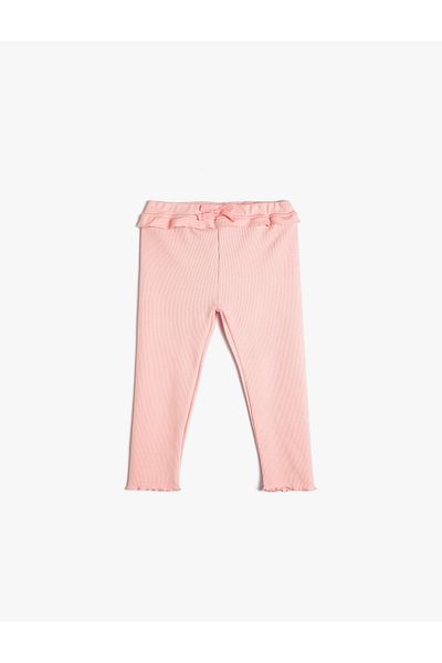 Koton Leggings aus Baumwolle mit Rüschendetail und elastischem Bund