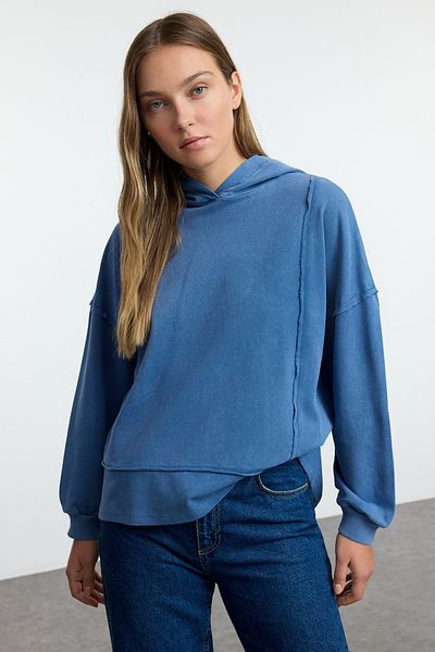 Trendyol Collection Pletená mikina Indigo - Twoaw23Sw00085
