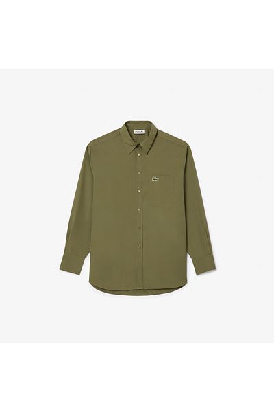 Lacoste قميص نسائي منسوج كاكي CF7706-00-BMY