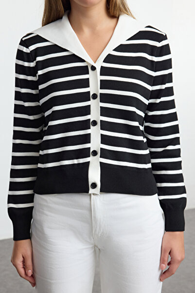 Trendyol Collection Turn-Down Collar Ecru Knitwear Cardigan - Twoaw25Hi00056