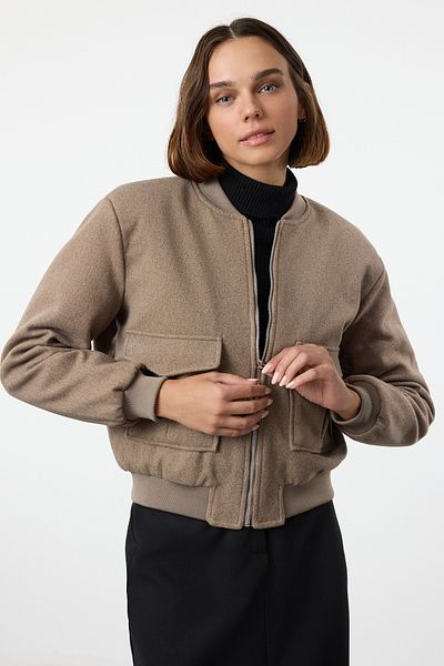 Trendyol Collection Dunkler Nerz Normalmantel TWOAW25MO00085