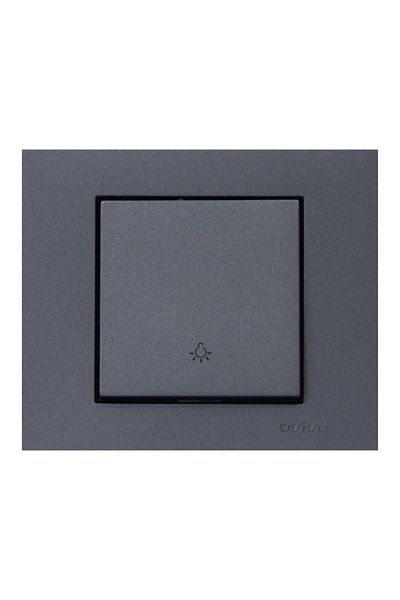 OVİVO Ovivo Grano Metallic Smoked Bell Switch + Frame (Light, Door Automatic)
