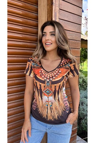 Kokosh moda Γυναικεία μονόχρωμη μπλούζα με λαιμόκοψη V - κοντό μανίκι