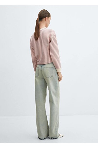 MANGO Woman Çizgili triko sweatshirt