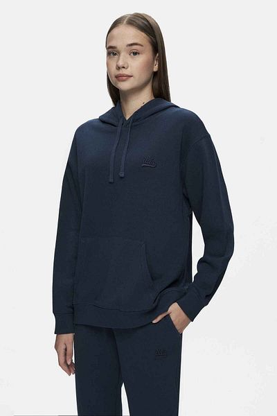 UCLA Navy Blue Embroidered Oversize Women's Sweatshirt - Crew Neck Weber