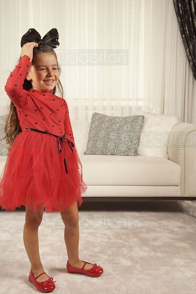 neocotton Bebeluș Fetă-Copil cu mânecă lungă, căptușită cu tul, pentru zile de naștere și ocazii speciale