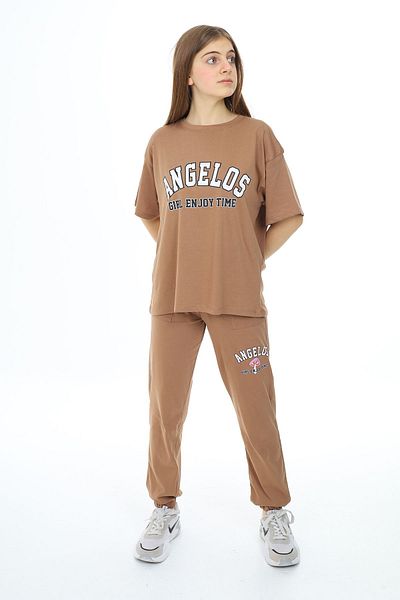 ANGELOS GIRLS Детски горен-долен комплект фланелки за момичета 8-14 години Lx302