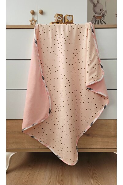 Alpar Tekstil Welsoft Plush Baby Girl Blanket - Double Sided 75X90Cm Polka Dot / Salmon